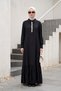 Long Dress with Embellished Front, Lined Hem, and Ruffled Skirt 13304 Black - 3