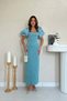 Women's Mint Green Paneled Dress with Stretch Fabric Sleeves and Lined Construction