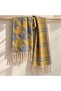 FLR-5033 Yellow-Gray Houndstooth and Plaid Double-Patterned Thick Winter Scarf | Eos Collective - 2