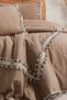 Cappuccino-Colored Linen Single-Size Duvet Cover Set - 5