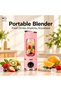 Portable Blender, Mini Electric Juicer Cup, USB Rechargeable Personal Blender, Smoothie Maker for Fruits and Shakes, Clear Viewing Window, Travel Juice Blender for Home, Office