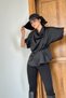 Women's Black Degaje Collar Blouse - 3