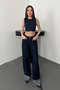 Women's Blue Blouse with Chain Detail - 2
