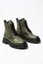 Tones yan zipper lace-up genuine leather women's boots, khaki color. - 2