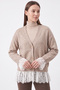 Lace-Detail Knit Cardigan T2621 - BEIGE