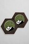 Set of 2 Leather Coasters - Genuine Leather - Panda Print - Handmade Coasters