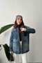 Women's Blue Vintage Washed Denim Jacket - 2