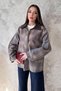 Women's Brown Collar, Paneled, Plaid Pattern, Lined Cotton Blend Jacket - 2