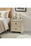 Bedside table wood with 2 practical drawers beige