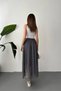 Women's Navy Blue Plaid Lined Tulle Skirt - 5