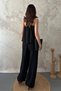 Women's Black Modal Blouse with Tie-Detail and Pants Set - 5