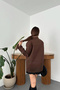 Women's Brown Classic-Collar Suede Blazer Jacket - 5