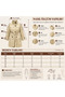 Women's Beige Mock Neck, Epaulet, Button-Front, Lined, Belted Short Trench Coat - 6