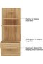 Modern home Wooden Mandir, Temple with 2 Drawers for Storage Pooja Essentials and 3 Shelves for God Statue Sturdy Steel Legs Ideal for Home, Office, Temple - Brown Kansas Oak - 4