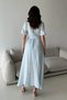 Girls' Baby Blue Wrap Neckline Cotton Muslin Dress - 5