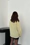 Women's Yellow Striped Cotton Shirt with a Tie-Detail at the Neck - 5