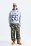 Oversize printed hooded sweatshirt