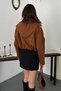 Women's Camel-Colored Short Hooded Jacket - 5