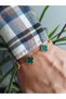 Steel Green Clover Bracelet for Men, Women, and Unisex—Green Color, 17 cm with a 5 cm extension