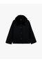 Long-Sleeved, Pocketed Cashmere Melton Coat with Removable Faux Fur Collar