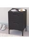 Mahmayi Modern Stand, Side End Table with 2 Storage Drawers For Living Room, Bedroom - Black - 5