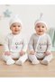 Cute Penguin-Printed 100% Cotton Baby Onesie & Beanie Set