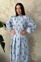 Women's Blue Floral-Print Striped Blouse and Skirt Set - 4