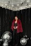 Women's Burgundy Faux Fur Coat - 4