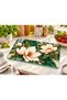 Emerald Magnolia Floral Print Tempered Glass Cutting Board, 35x25 cm, 6 mm - 2