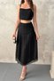 Women's Black Lace Blouse with Ruffled Skirt, Lined Cotton Set - 5