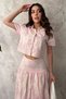 Women's Pink Shirt, Corset-Style Skirt, Lined Viscose Set - 2