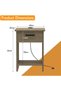 Mahmayi Modern Night Stand Table, Side Table with Attached BS02 Desktop Socket USB A/C Port Single Drawer Storage and Open Storage Shelves, Side Table For Living Room, Bedroom - Grey Bardilano Oak - 3