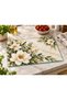 White Floral Print Tempered Glass Cutting Board, 35x25 cm, 4 mm