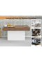 Modern home Coffee Table Square Shape Tabletop for Living Room, Study Room and Office - Truffle Davos Oak and White - 4