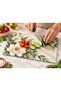 White Floral Print Tempered Glass Cutting Board, 35x25 cm, 4 mm - 2