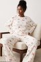 Leopard Print, Soft-Textured, Winter-Weight, Corded Fabric Pajama Set 8100