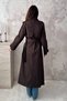 Women's Brown Tonaton Button-Front Long Trench Coat - 5