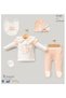 Girl Baby Sister Teddy Bear Print 5-Piece Newborn Hospital Discharge Bodysuit Set - 2