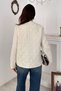 Women's Ecru Jacket with Pom-Pom Buttons - 5