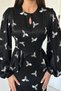 Women's Black Dress with Lace-Up Back and Ruffled Front - 4