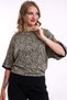 Melipilla Soft-Textured Batwing-Sleeve Leopard Jacquard Knit Women's Blouse & Jersey Blouse & Women's Top - Beige Leopard - 5