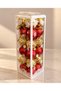 120 New Year's Baubles – Decorative Red and Gold Christmas Tree Hanging Ornaments, shatterproof, 18 x 6 cm - 2