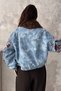 Women's Blue Embroidered Denim Jacket - 4