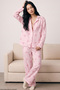 Soft-Textured Winter Knit Button-Down Pajama Set with Striped Pattern 8088 - 4