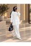 Women's Floral Appliqué Pleated Detailed Two-Piece Set