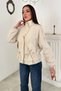 Women's Beige-Lined Snap-Fastened Jacket with Details - 2