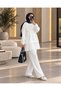 Women's Floral Appliqué Pleated Detailed Two-Piece Set - 4