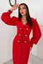 Women's Red Satin Stretch Fabric Dress - 3