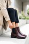 Burgundy Patent Leather Women's Elastic-Side Boots—Genuine Patent Leather, Women's, Elastic Sides, Pointed or Square Toe, Lightweight Sole, Stylish, New Season Boots & Booties - 7