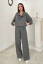 Women's Gray-Lined Viscose Blend Rhinestone Two-Piece Set